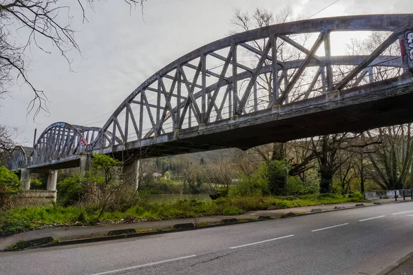 Toulouse Frankrijk Maart 2020 Oude Verlaten Boog Snaarbrug Pont Empalot — Stockfoto