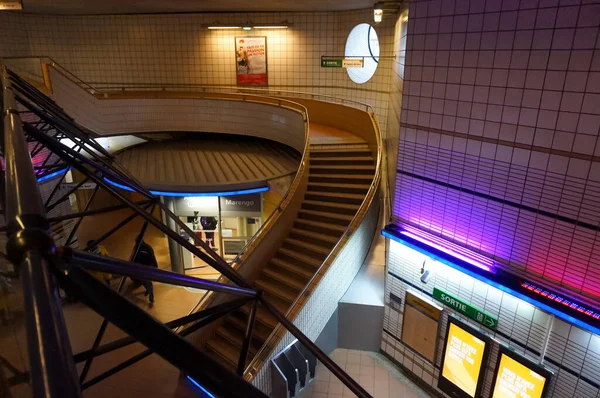 Тулуза Франция Декабрь 2019 Gangway Curved Staircase Underground Multimodal Station — стоковое фото
