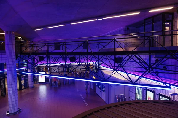 Toulouse Frankrike 2022 Aug Modern Interiör Tunnelbanestationen Matabiau Tågstation Upplyst — Stockfoto