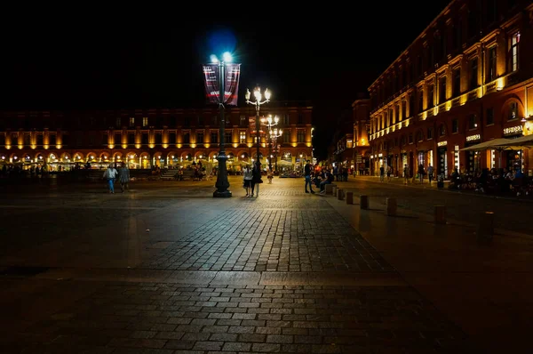 Toulouse France Décembre 2018 Plan Nocturne Place Capitole Centre Ville — Photo