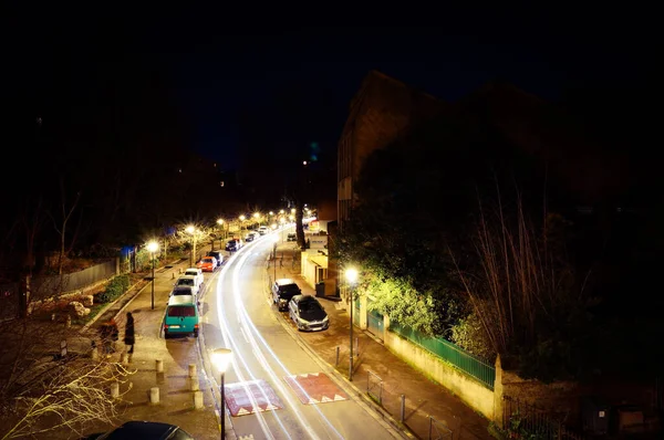 Toulouse Franciaország 2020 Február Éjszakai Fotó Garonnette Utcáról Carmes Kerületben — Stock Fotó