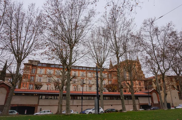 Toulouse France Dec 2020 Hidden Trees Teaching Buildings Chapel Saint — Stock Photo, Image