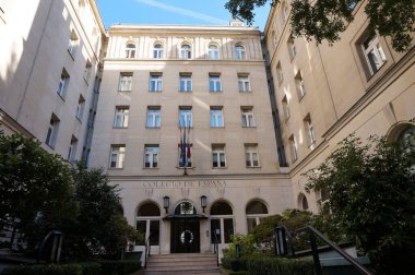 Paris, Fransa - 6 Eylül 2023 - Cit International universitaire de Paris 'te Colegio de Espaa (İspanya Koleji), bir eğitim ve kültür kurumu.