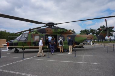 Paris Nord Villepinte, France - June 20, 2024 - French Army's NH90 Caman, a military helicopter manufactured by French, German, Italian, Spanish and Dutch branches of Airbus, Leonardo and Fokker clipart