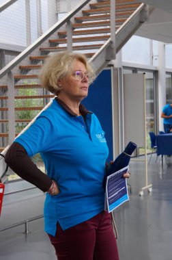 Toulouse, Fransa - 12 Ekim 2024 - Fransız Yüksek Havacılık ve Uzay Enstitüsü, ISAE-SUPAERO 'nun yeni genel müdürü, Silahlı Kuvvetler Genel Müdürü Marie-Hlne Baroux, 