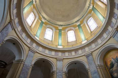 Toulouse, France - Oct. 19, 2024 - Inside the dome of Saint-Joseph's Chapel of La Grave Hospital, built in the 18 and 19th centuries; after restoration, the chapel opened to the public in 2022