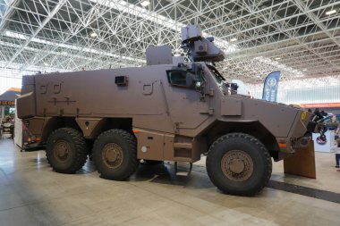 Aussonne, Fransa - 18 Nisan 2025 - VBMR Griffon, Fransız üreticileri Nexter ve Arquus tarafından üretilen Fransız ordusunun yeni zırhlı aracı, Toulouse Uluslararası Fuarı 'nda sergilendi.