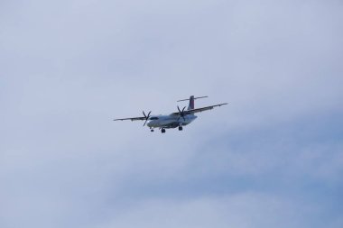 Muret, Fransa - 10 Mayıs 2025 - ATR 72-600, Fransız-İtalyan uçak üreticisi ATR tarafından üretilen ve AirExpo sırasında Muret-Lherm Havaalanı 'na iniş yapan çift motorlu turboprop bölgesel uçak.