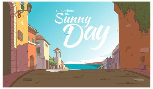 Sunny Day illüstrasyonunda bir yerde
