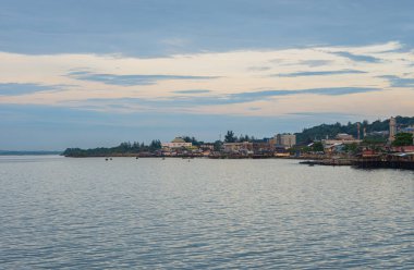 a Beautiful landscape view of Balikpapan, a seaside city in East Kalimantan clipart