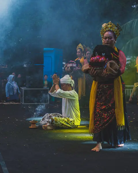 stock image Balikpapan, Indonesia - June 5th, 2024. This ritual is a traditional dance from West Java - Indonesia.