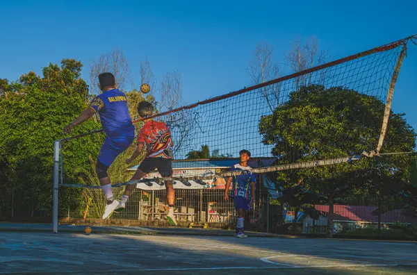 stock image Balikpapan, Indonesia - August 1st, 2024. Sepak Takraw is a traditional sport from South East Asia, originally from China.