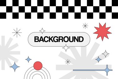 Y2K Biçimli Soyut Geometrik