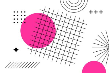 Kalın Şekiller ve Çizgiler ile Soyut Geometrik Arkaplan