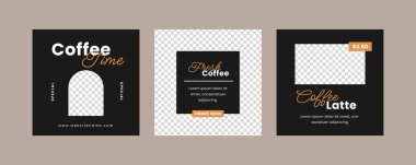 Lezzetli kahve sosyal medya iletileri şablonu
