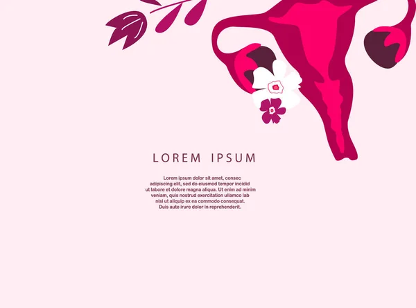Banner Promo Place Text Womb Uterus Support Women Feminine Health Illustrazioni Stock Royalty Free
