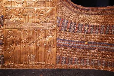 Tutankamon 'un mezarında bulunan resmi kartının ayrıntıları.