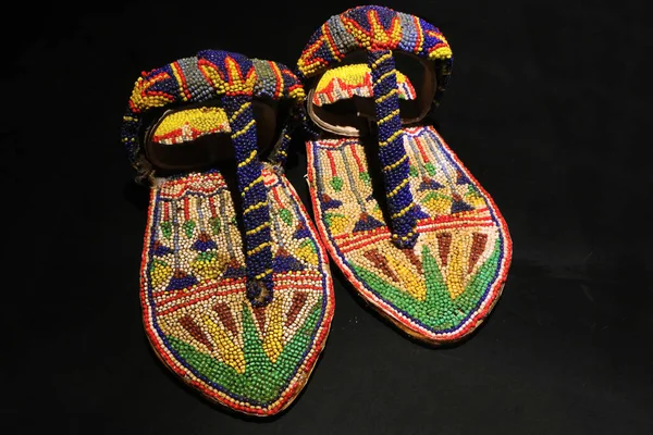 Sandalias Coloridas Encontradas Tumba Tutankamón — Foto de Stock