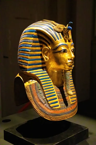 Máscara Enterro Tutankhamon Visto Lado — Fotografia de Stock