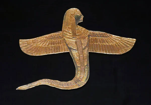 Szárnyas Istennő Aranyban Tutankhamon Sírjából — Stock Fotó