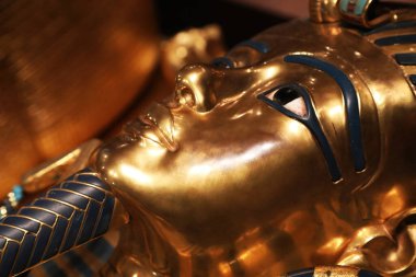 Close up of the Head of a Tutankhamun's coffin clipart
