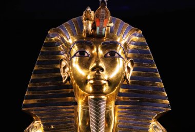 Golden funerary mask of King Tutankhamun, copy clipart