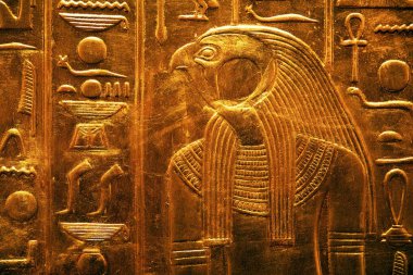Tutankamon mezarlığından Antik Mısır tanrısı Horus