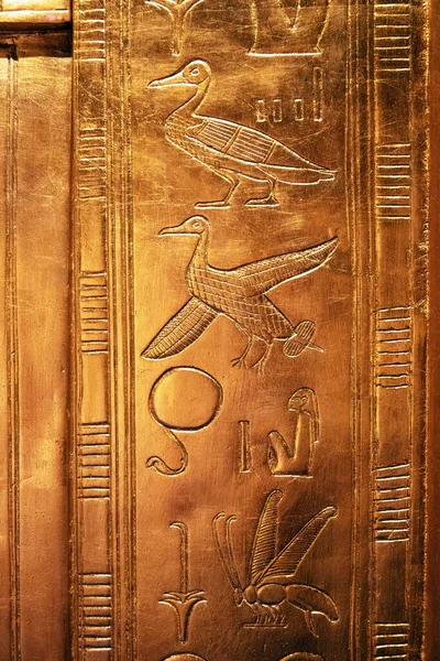 Hiéroglyphes Antiques Tombeau Toutankhamon Verticaux — Photo