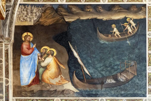 Padwa Włochy Kwietnia 2023 Jezus Wzywa Uczniów Starożytnej Chrzcielnicy Padwy — Zdjęcie stockowe