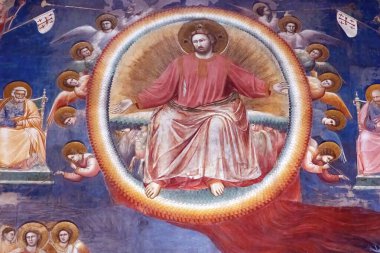 Padua, İtalya - 25 Kasım 2022: Giotto 'nun Scrovegni Şapeli' nde verdiği son karar sırasında İsa 'nın Ayrıntıları