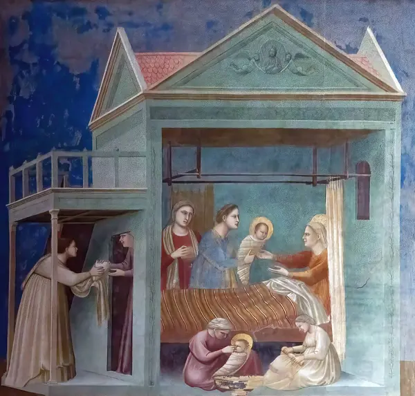Πάδοβα Ιταλία Νοεμβρίου 2022 Γέννηση Της Μαρίας Από Τον Giotto — Φωτογραφία Αρχείου