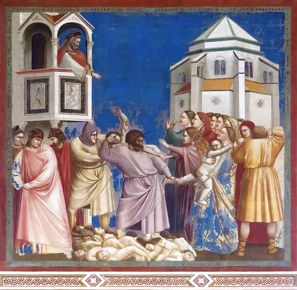 Padua Italy November 2022 Massacre Innocents Giotto Scrovegni Chapel Padua — Stock Photo, Image
