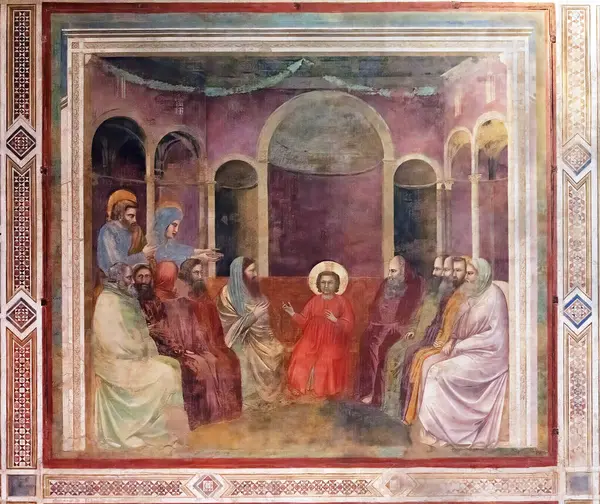 パドヴァ イタリア 2222年11月25日 パドヴァ スコヴィグニ礼拝堂のジョットによる医師の間のキリスト — ストック写真