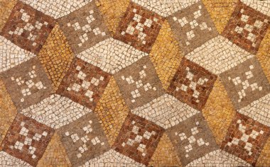 New York City, ABD - 23 Ağustos 2023: New York Müzesi 'nde antik Roma mozaiği