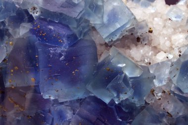 Kuvars üzerindeki florit kristallerinin arkaplanı