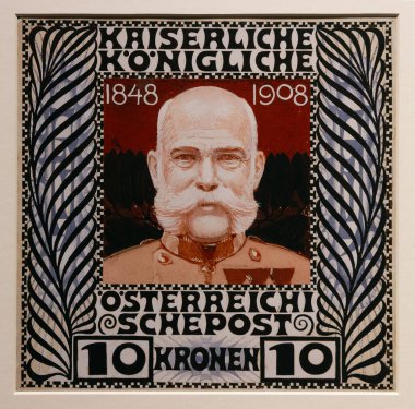 Viyana, Avusturya - 26 Nisan 2024: Avusturyalı I. Franz Joseph 'in sanat eserlerindeki güzel portresi