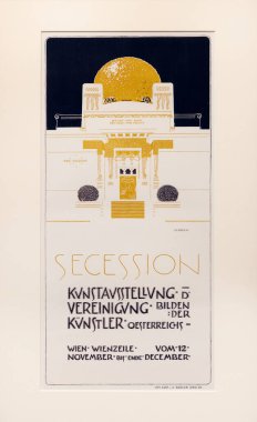 Vienna, Austria - April 26, 2024: Poster of the Secession movement in Vienna clipart