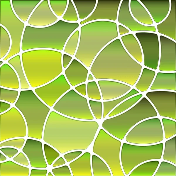 Vetor Abstrato Fundo Mosaico Vidro Manchado Círculos Verdes — Vetor de Stock
