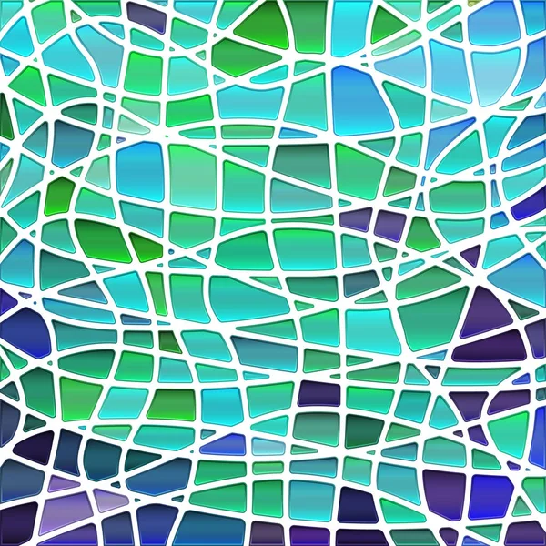 Абстрактный Векторный Витраж Мозаики Зеленый Синий — стоковый вектор