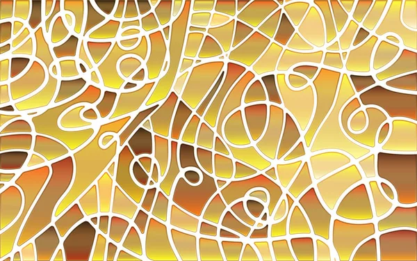 Soyut Vektör Boyalı Cam Mozaik Arkaplan Sarı Kahverengi — Stok Vektör