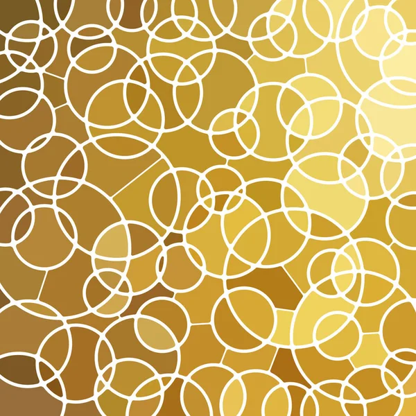 Abstrakcyjne Wektorowe Tło Mozaiki Witrażowej Żółte Brązowe Kółka — Wektor stockowy