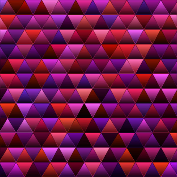 abstract vector stained-glass triangle mosaic background - red and purple triangles