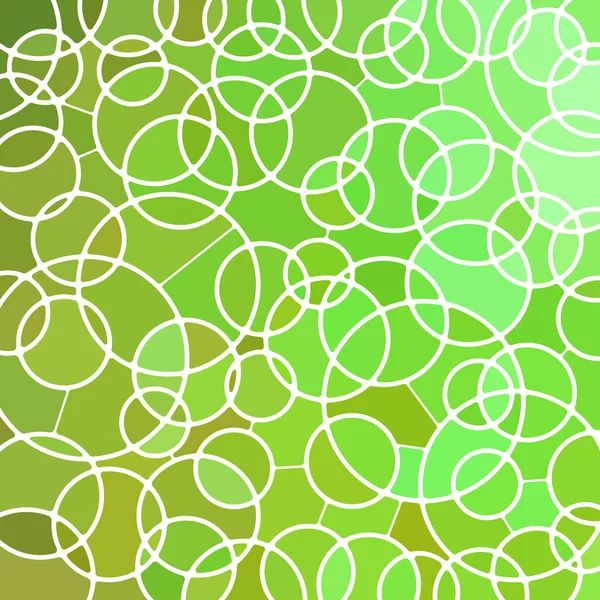 抽象的なベクトルステンドグラスモザイクの背景 緑の円 — ストックベクタ