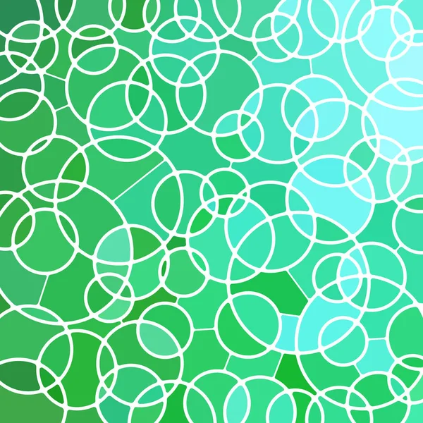 Vector Abstracto Manchado Vidrio Mosaico Fondo Verde Azul Claro Círculos — Vector de stock