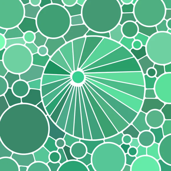 Abstrakte Vektor Glasmosaik Hintergrund Grüne Und Krickenkreise — Stockvektor
