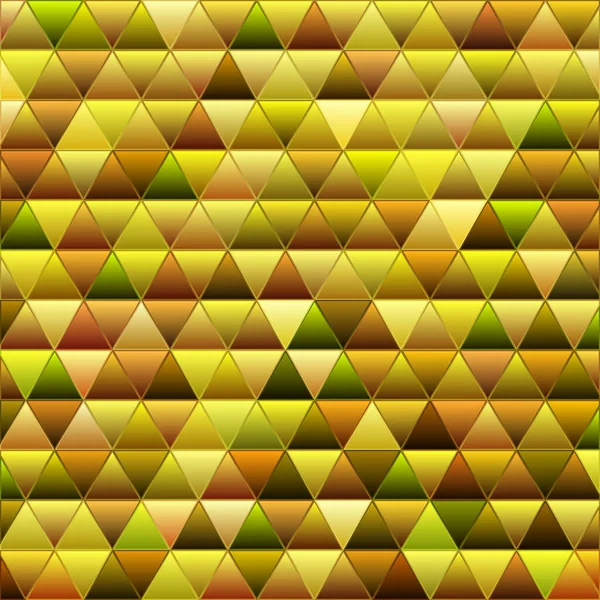 Abstract Vector Stained Glass Triangle Mosaic Background Yellow Brown Triangles — стоковый вектор