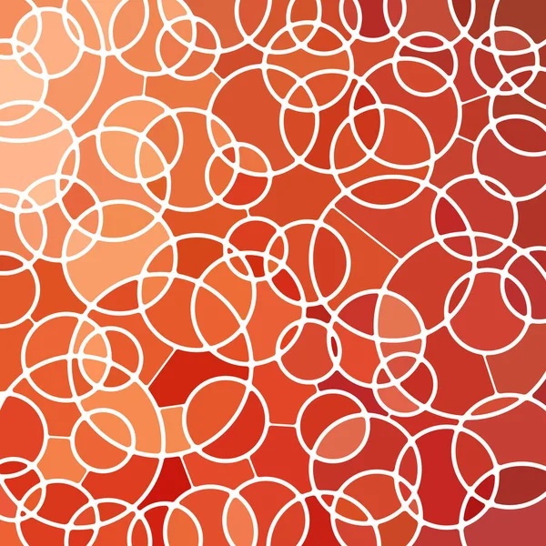 Abstrakcyjne Wektorowe Tło Mozaiki Witrażowej Czerwone Pomarańczowe Kółka — Wektor stockowy