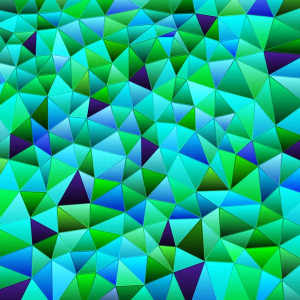 Abstract Vector Glas Lood Driehoek Mozaïek Achtergrond Groen Blauw — Stockvector