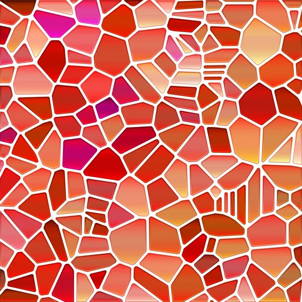Abstract Vector Stained Glass Mosaic Background Red Orange — Stock Vector