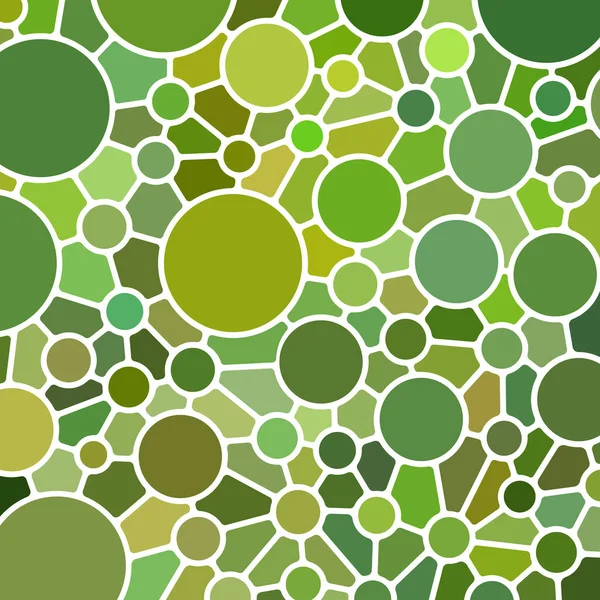 Vector Abstracto Vidrieras Fondo Mosaico Círculos Verdes Marrones — Vector de stock